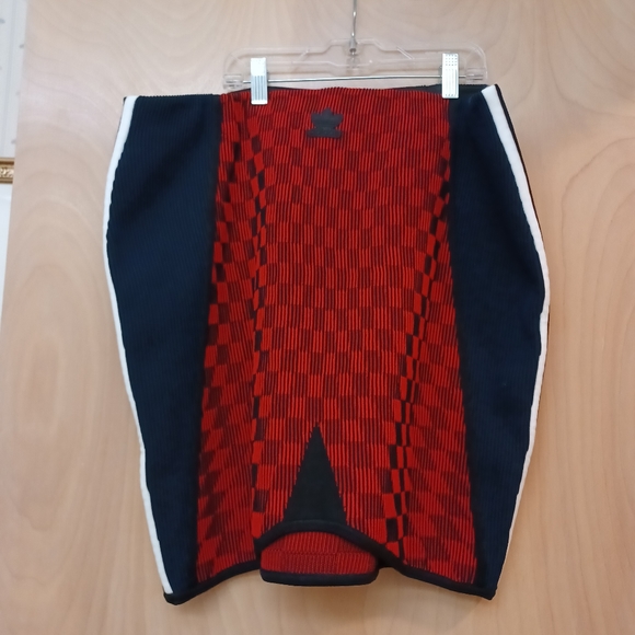 Paolima Russo Addidas Red Black Knit Skirt XL New Tags NWT - Picture 2 of 4
